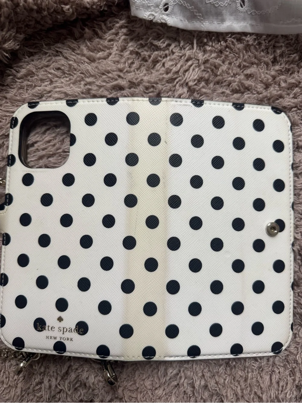 kate spade Black & White Polka Dot Crossbody Phone Case 12 pro
